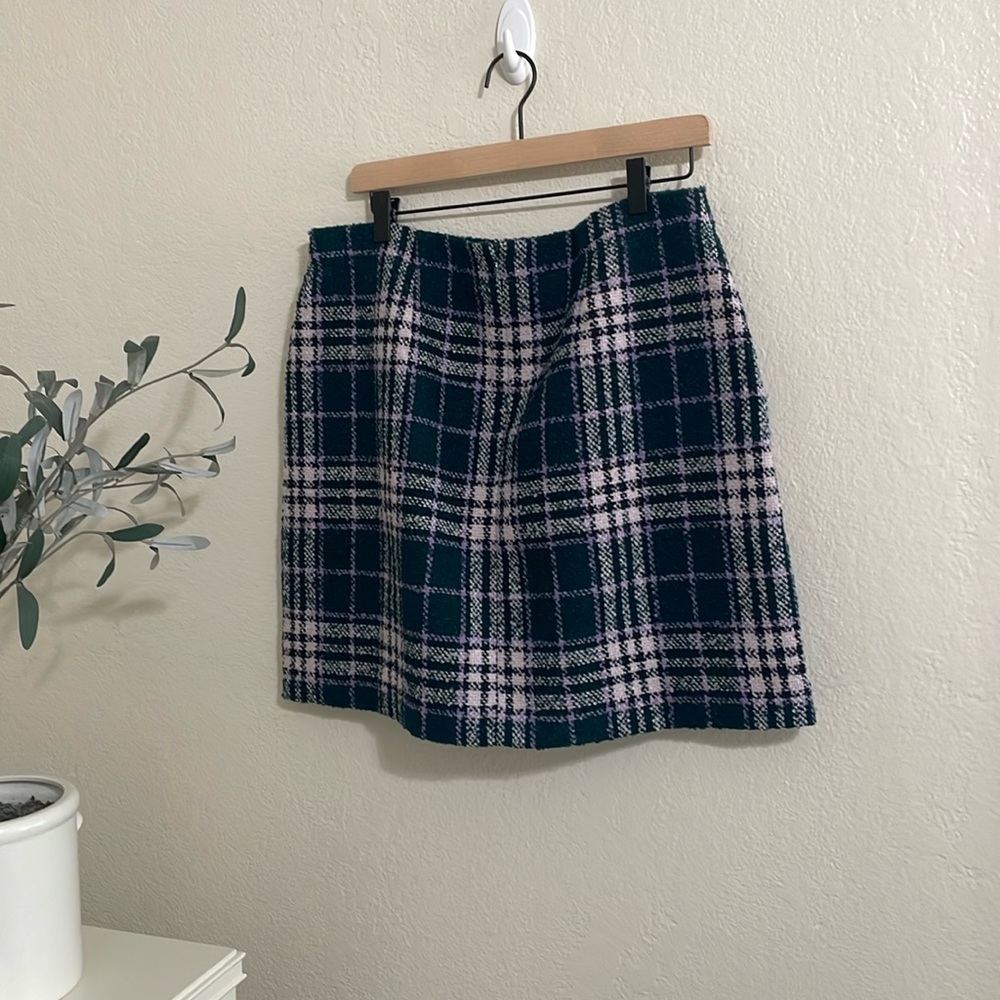 Plaid Wool Skirt